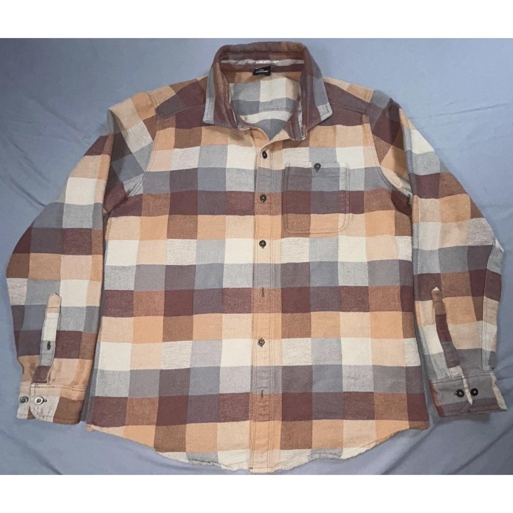 KÜHL Shirt Mens S‎ Brown Plaid Flannel Long Sleeve Button Up Casual Outdoor